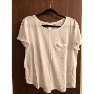 H&M white basic pocket tee